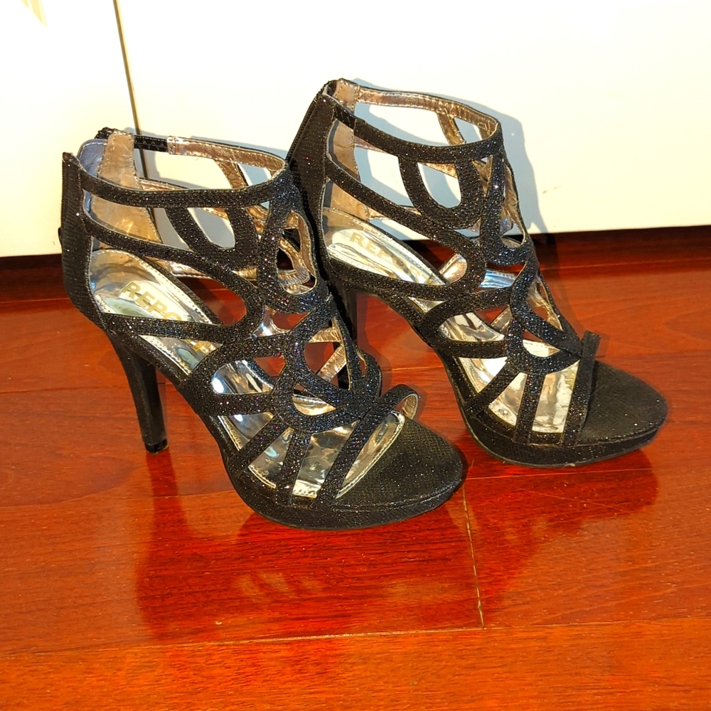 Black glitter Stiletto Heels